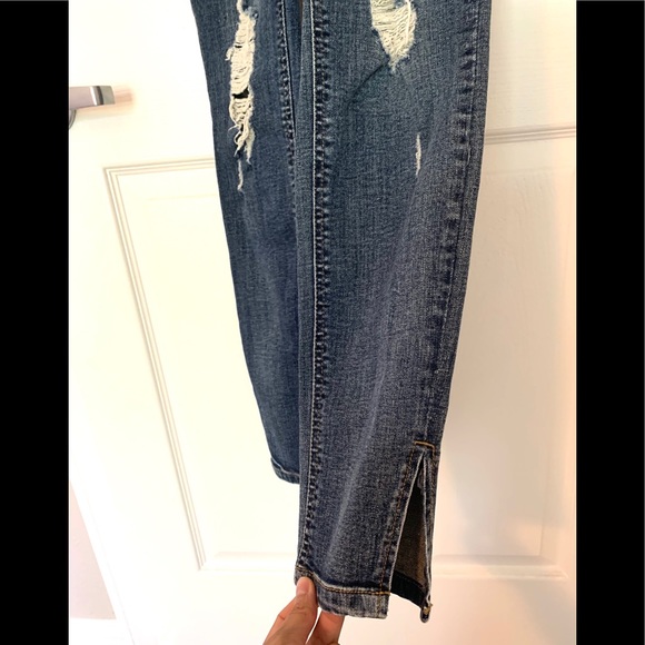Dollhouse Navy Denim Jeans Overall Distressed XS-S - Picture 10 of 16